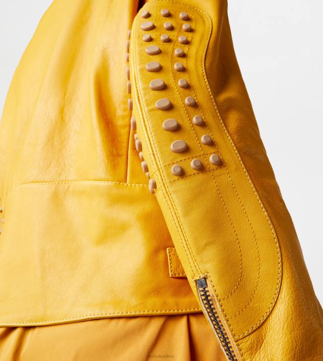 Tod\'s 8NXV608 žltá ženy motorkár v koži
