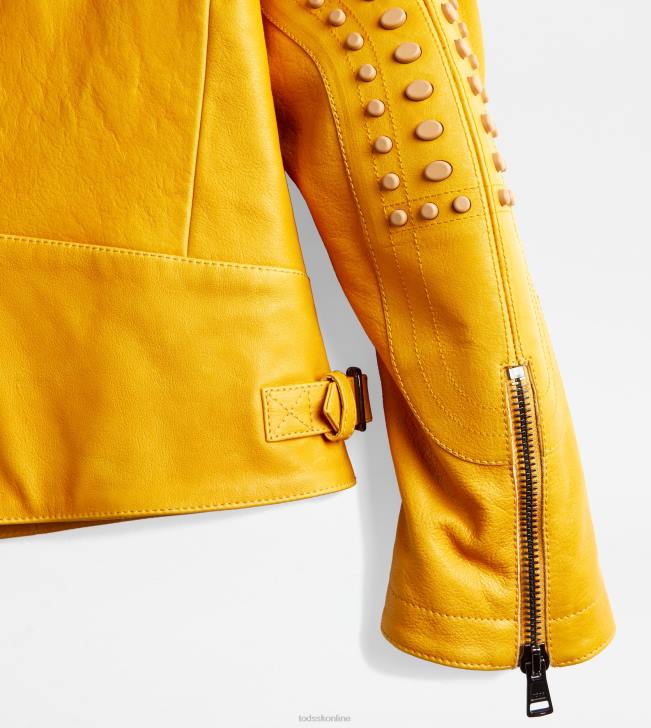 Tod\'s 8NXV608 žltá ženy motorkár v koži