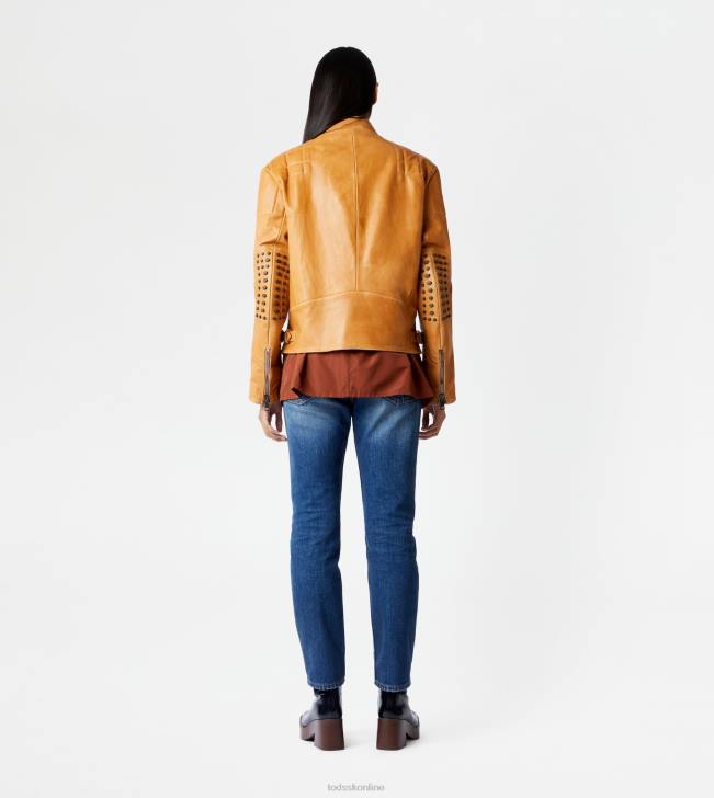 Tod\'s 8NXV609 hnedá ženy motorkár v koži
