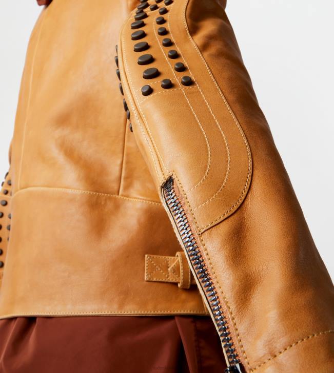 Tod\'s 8NXV609 hnedá ženy motorkár v koži