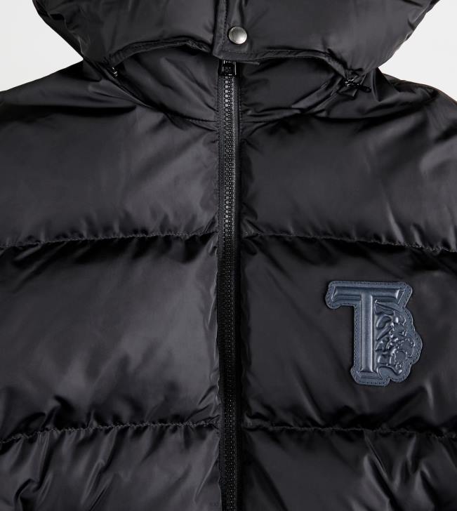 Tod\'s 8NXV623 čierna ženy s kapucňou cez páperovú bundu