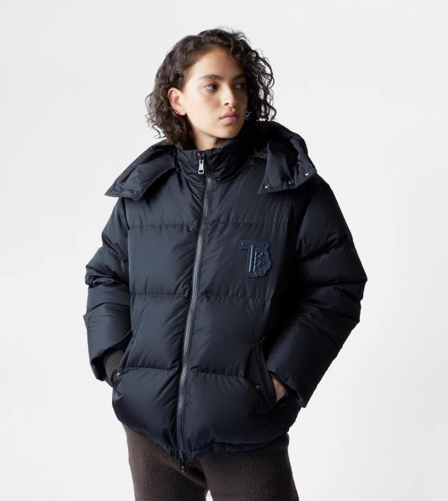 Tod\'s 8NXV623 čierna ženy s kapucňou cez páperovú bundu