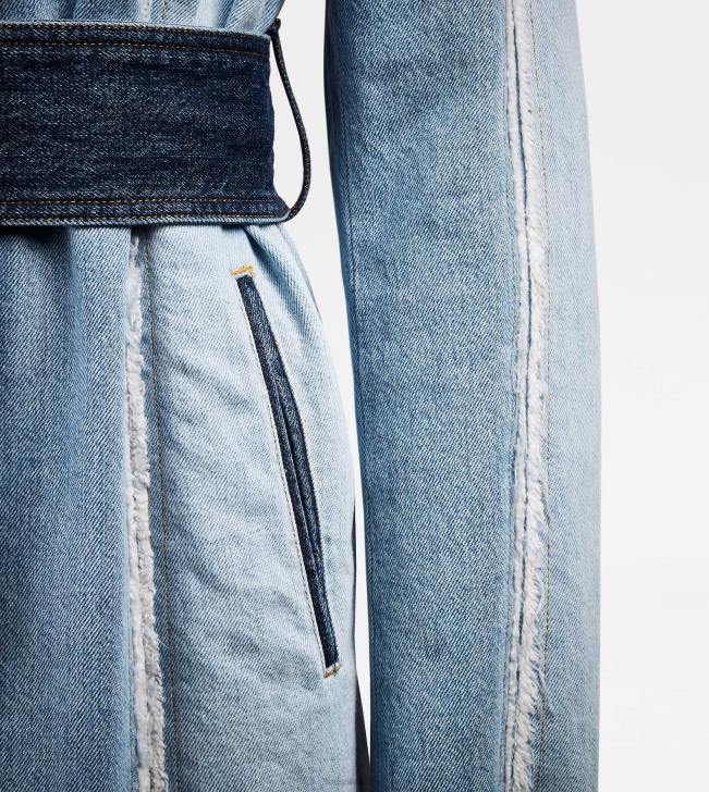 Tod\'s 8NXV624 modrá/svetlo modrá ženy trenčkot z džínsoviny