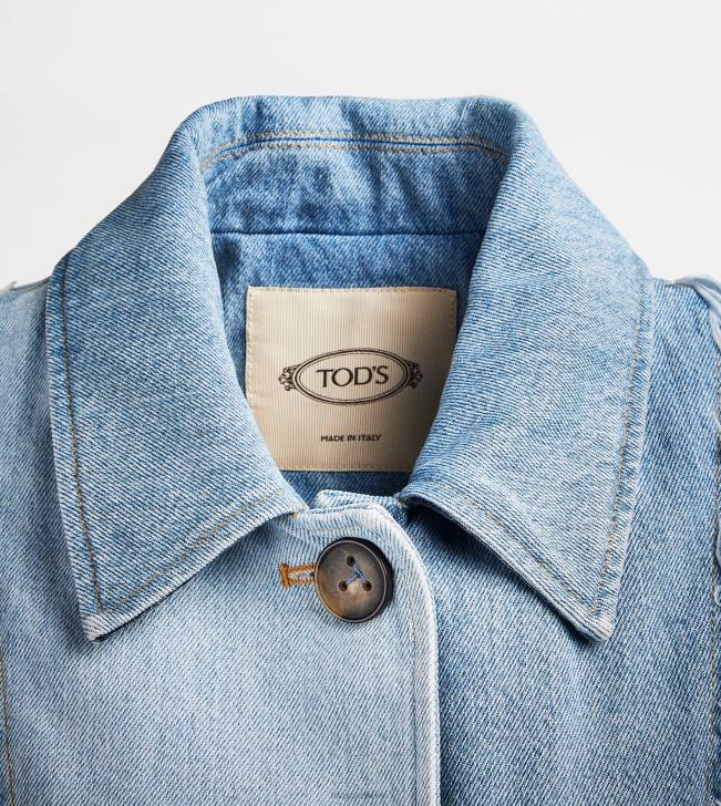 Tod\'s 8NXV624 modrá/svetlo modrá ženy trenčkot z džínsoviny