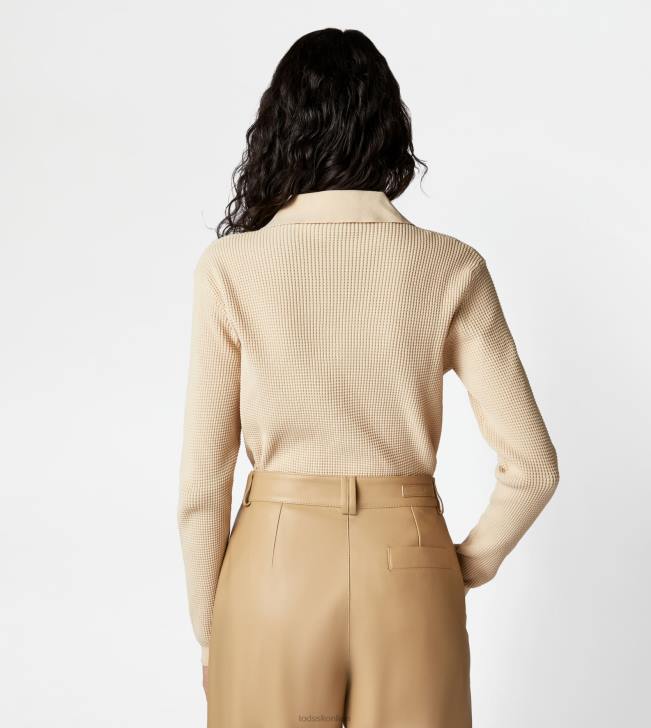 Tod\'s 8NXV576 béžová ženy polokošeľa z úpletu