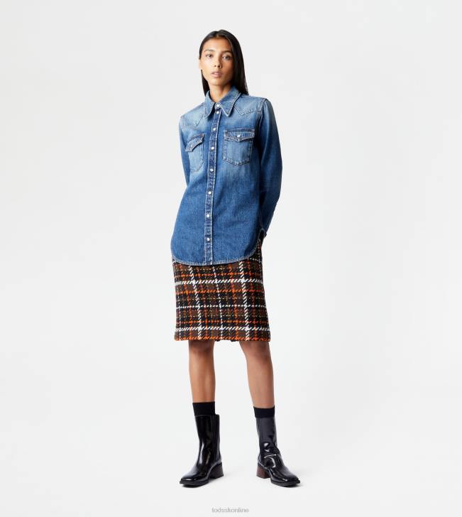 Tod\'s 8NXV611 Modrá ženy košeľa z denimu