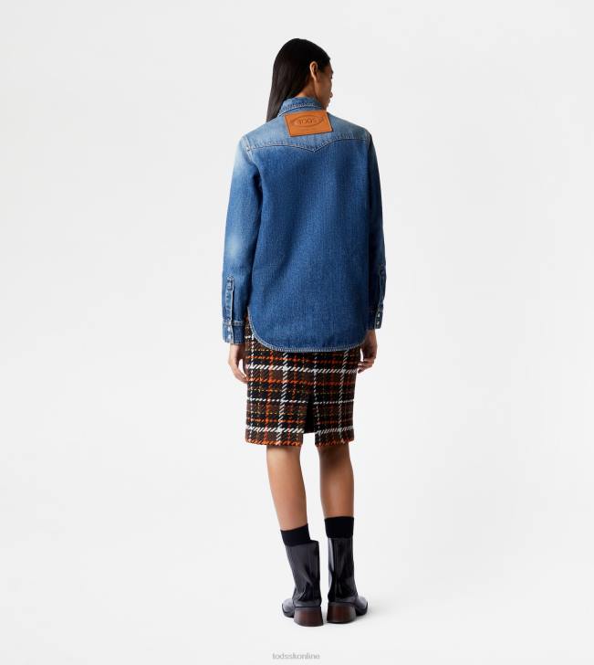Tod\'s 8NXV611 Modrá ženy košeľa z denimu