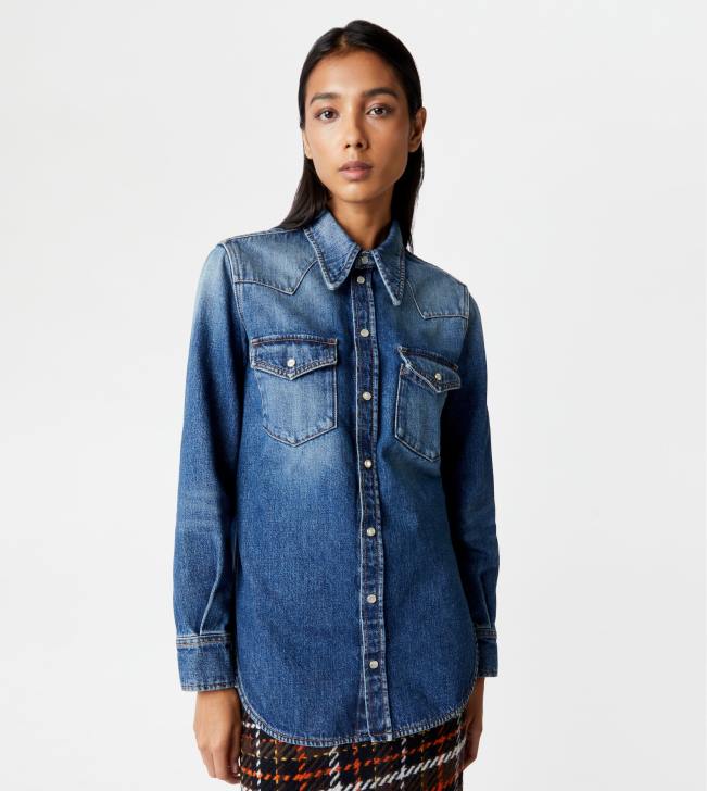 Tod\'s 8NXV611 Modrá ženy košeľa z denimu