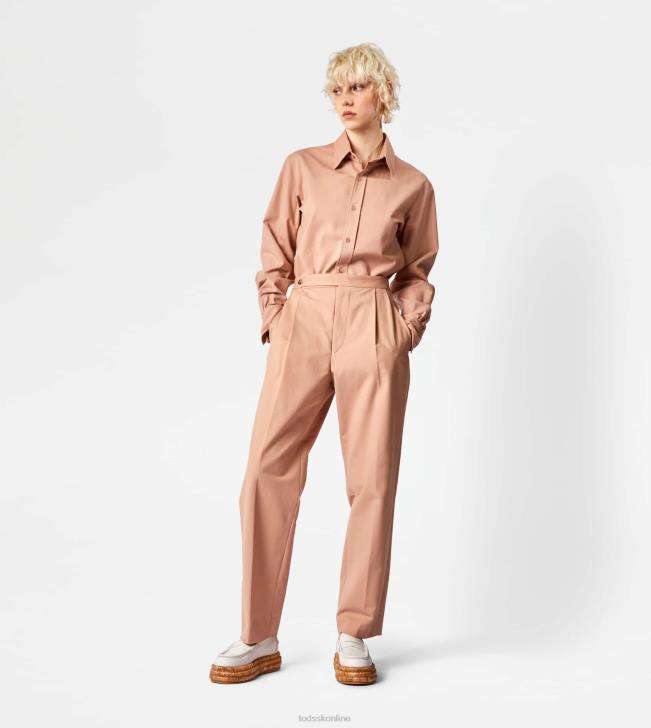 Tod\'s 8NXV550 béžová ženy nohavice zo strečovej bavlny