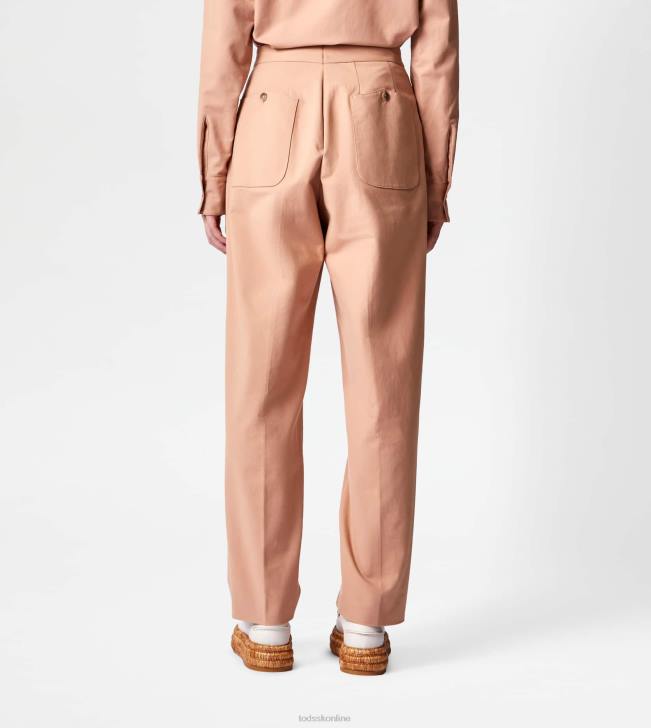 Tod\'s 8NXV550 béžová ženy nohavice zo strečovej bavlny