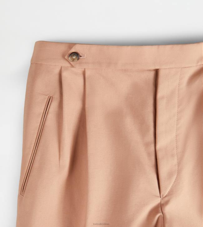 Tod\'s 8NXV550 béžová ženy nohavice zo strečovej bavlny