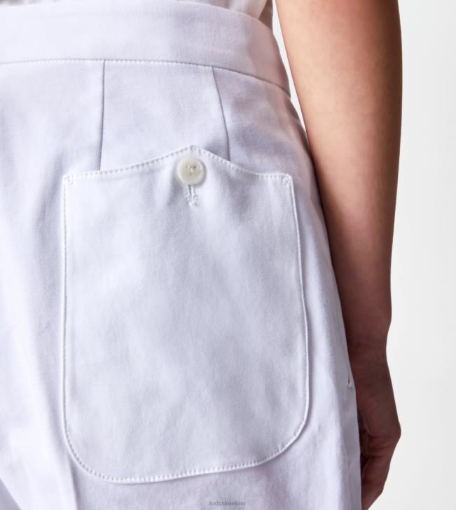 Tod\'s 8NXV551 biely ženy nohavice zo strečovej bavlny