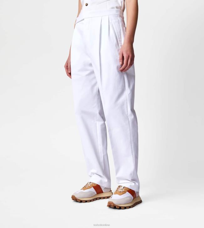 Tod\'s 8NXV551 biely ženy nohavice zo strečovej bavlny
