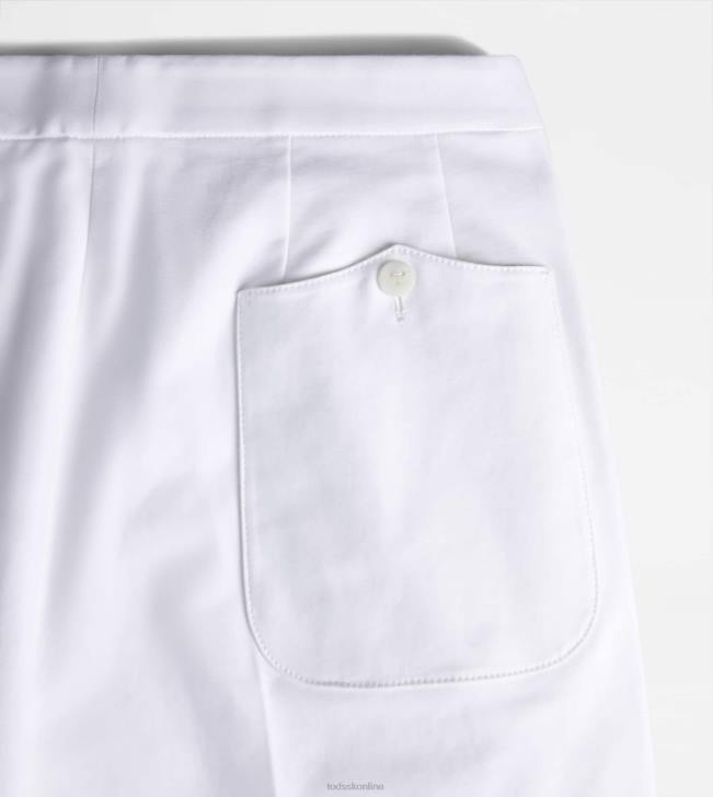 Tod\'s 8NXV551 biely ženy nohavice zo strečovej bavlny