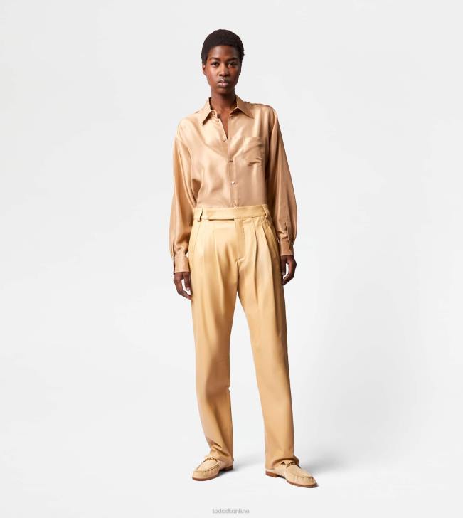 Tod\'s 8NXV553 béžová ženy nohavice v koži