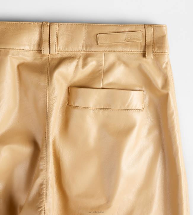 Tod\'s 8NXV553 béžová ženy nohavice v koži