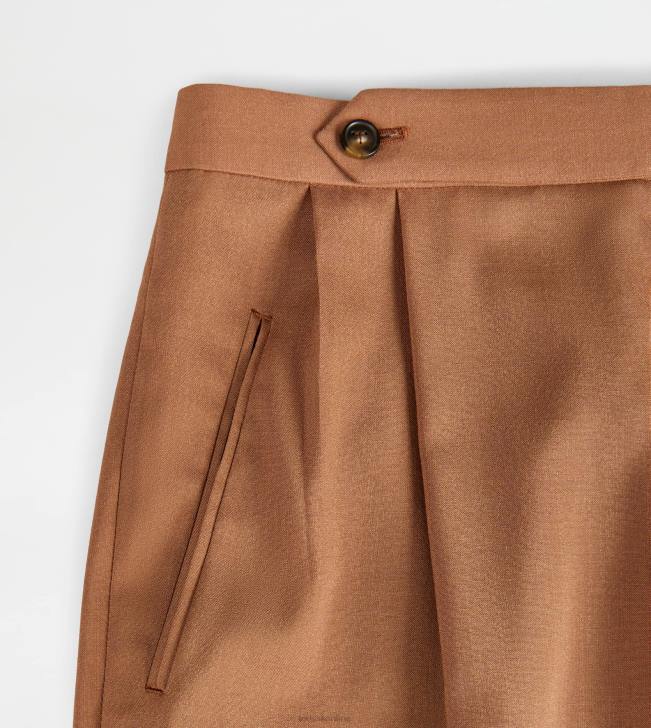 Tod\'s 8NXV563 hnedá ženy nohavice z hodvábnej zmesi vlny