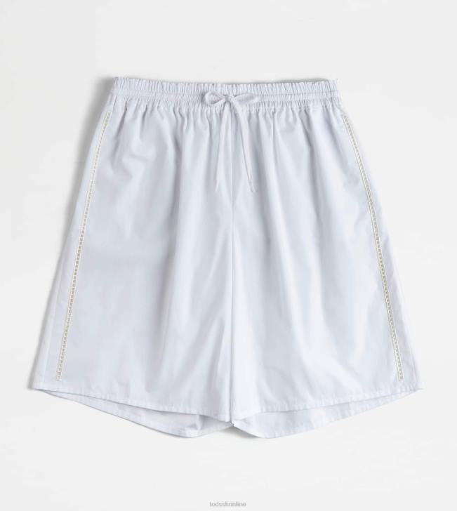 Tod's 8NXV617 biely ženy bermudy v popelíne