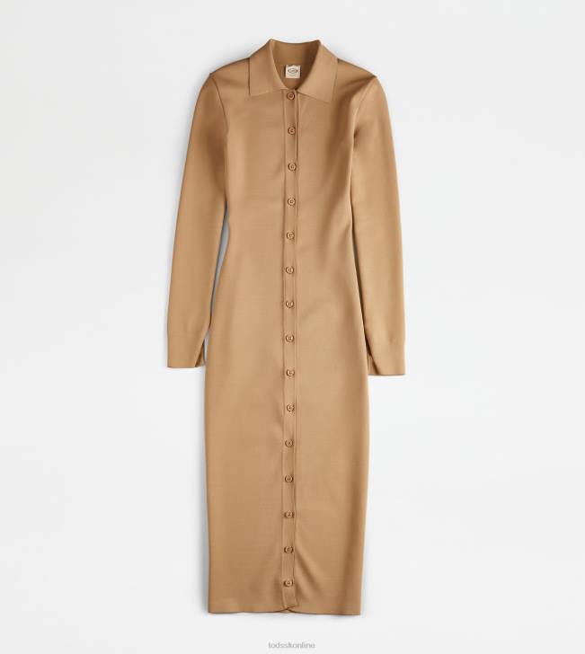 Tod's 8NXV560 béžová ženy dlhé úpletové šaty