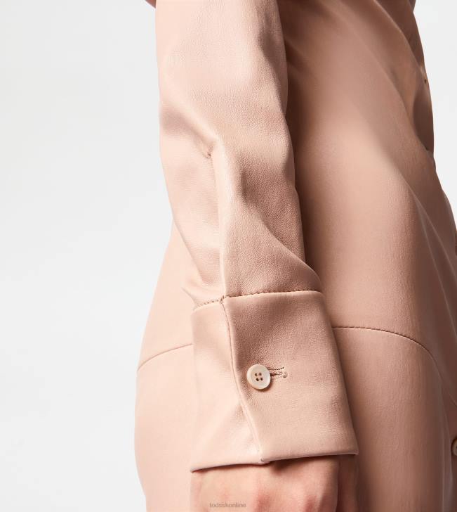 Tod\'s 8NXV561 Ružová ženy midi šaty zo strečovej napa kože