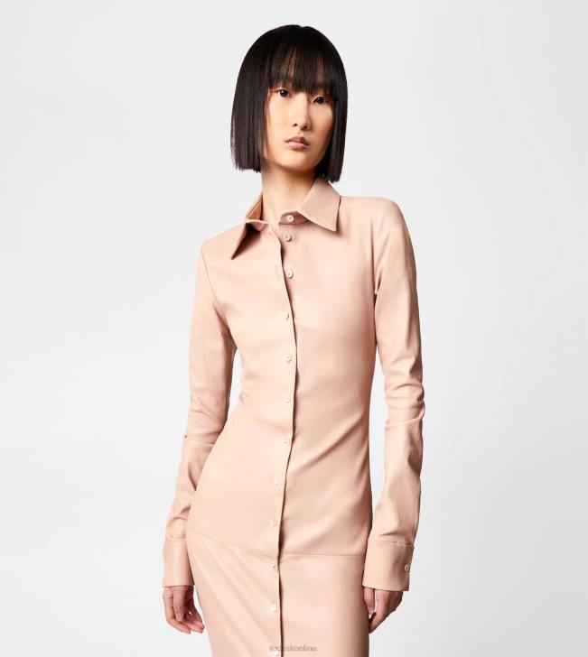 Tod\'s 8NXV561 Ružová ženy midi šaty zo strečovej napa kože