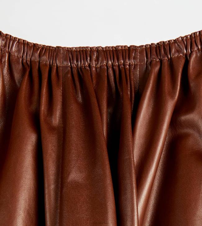 Tod\'s 8NXV571 hnedá ženy rozšírená kožená sukňa