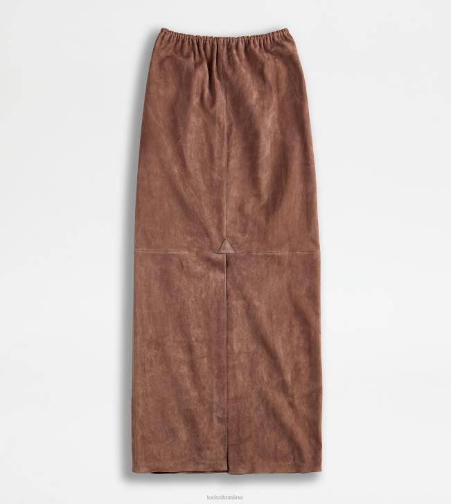 Tod\'s 8NXV573 hnedá ženy dlhá semišová sukňa