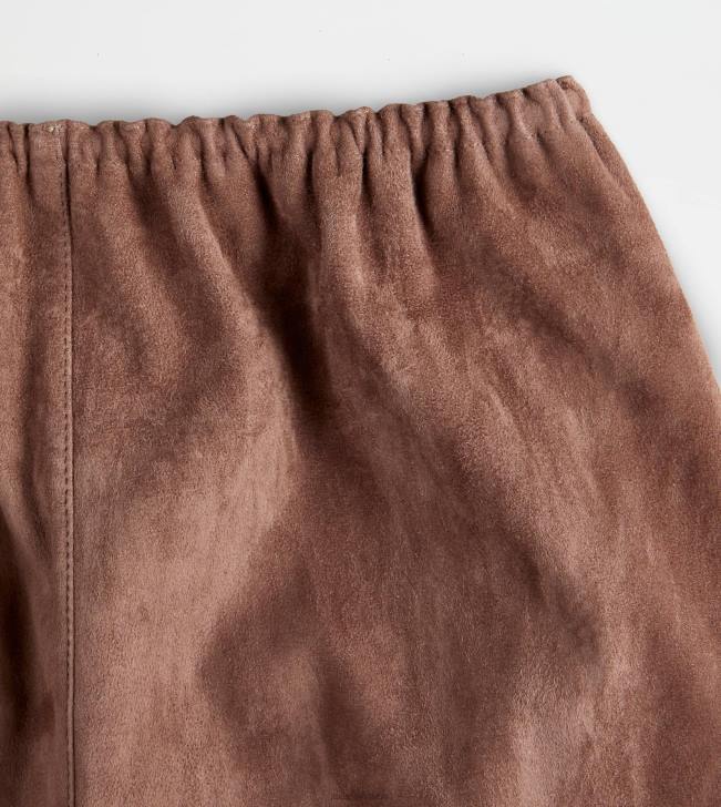 Tod\'s 8NXV573 hnedá ženy dlhá semišová sukňa