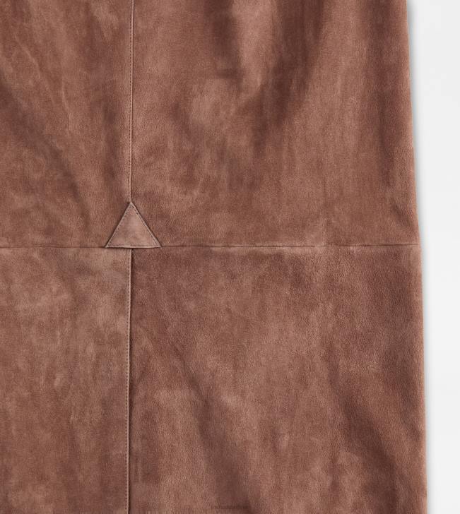 Tod\'s 8NXV573 hnedá ženy dlhá semišová sukňa