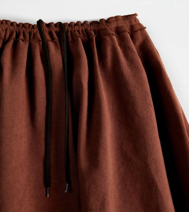 Tod\'s 8NXV578 hnedá ženy rozšírená sukňa z ľanovej zmesi