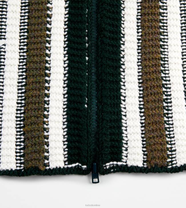 Tod\'s 8NXV588 zelená/biela ženy pruhovaná sukňa z úpletu