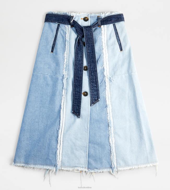 Tod's 8NXV591 modrá/svetlo modrá ženy sukňa z denimu