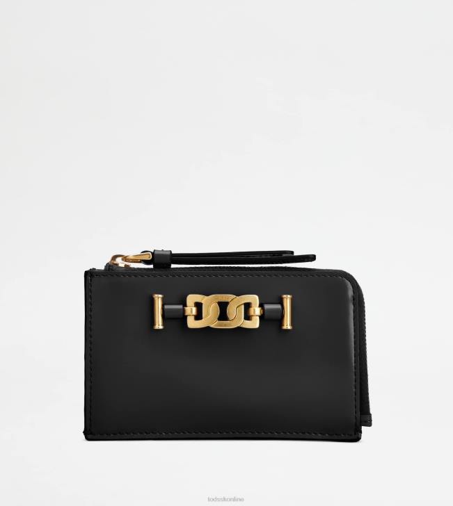 Tod's 8NXV498 čierna ženy Kožené puzdro na kľúče Kate