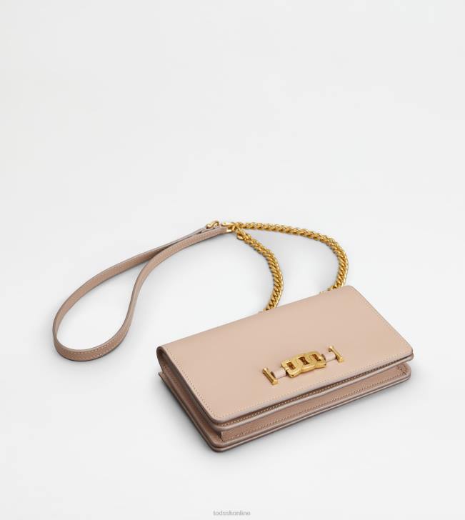 Tod\'s 8NXV499 Ružová ženy Kožená taška cez rameno s držiakom na telefón kate