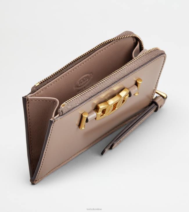 Tod\'s 8NXV500 Ružová ženy Kožené puzdro na kľúče Kate