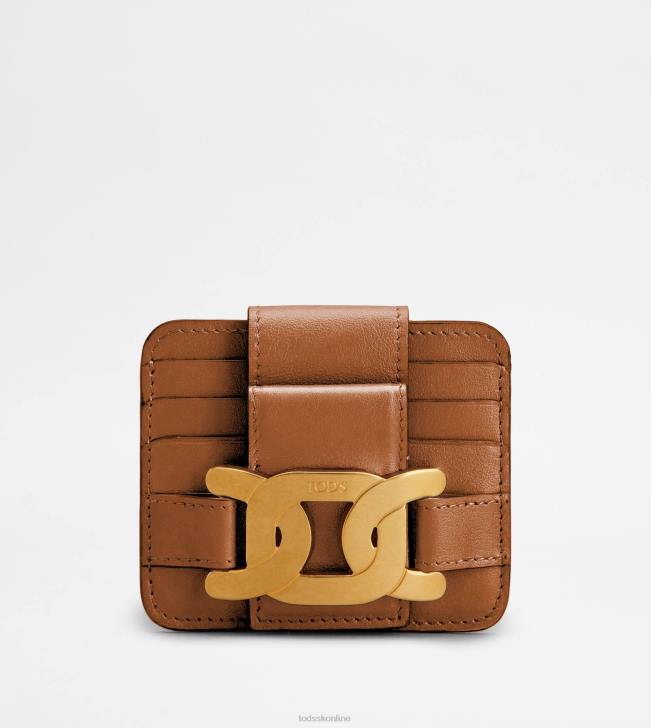 Tod's 8NXV517 hnedá ženy malý kožený držiak na karty kate