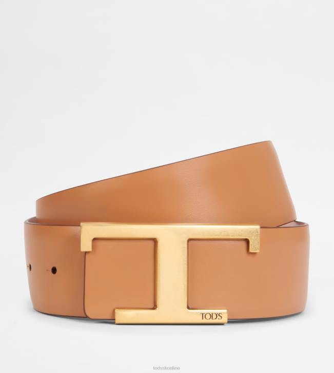 Tod's 8NXV236 hnedá/ružová ženy t nadčasový kožený opasok
