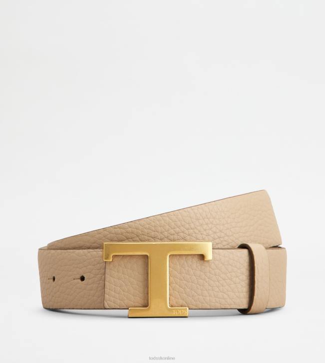 Tod's 8NXV240 béžová ženy t nadčasový obojstranný kožený opasok