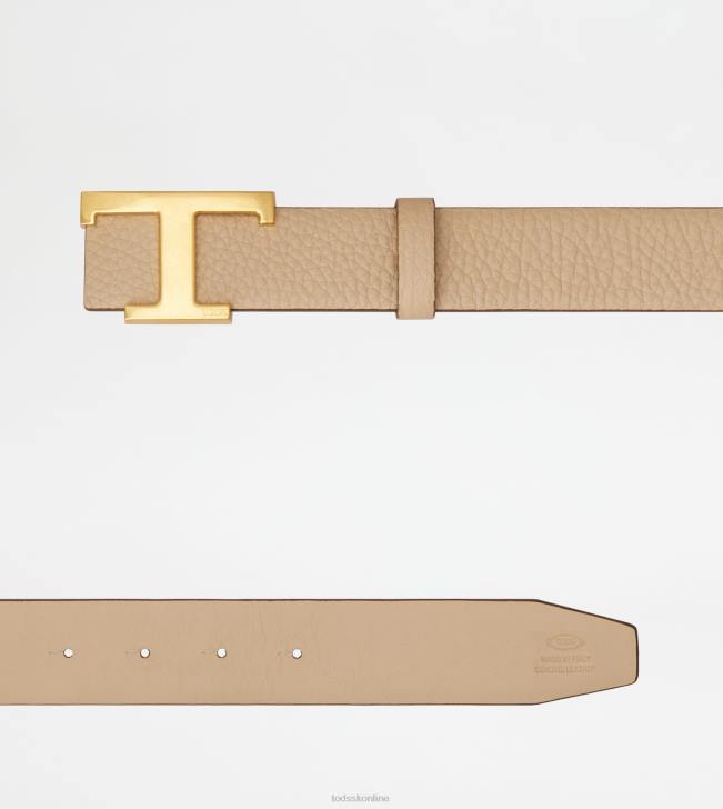 Tod\'s 8NXV240 béžová ženy t nadčasový obojstranný kožený opasok