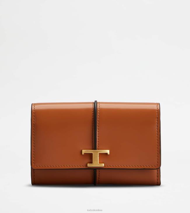 Tod's 8NXV474 oranžová ženy t nadčasová peňaženka v koži