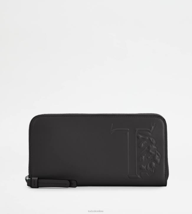 Tod's 8NXV483 čierna ženy peňaženka v koži