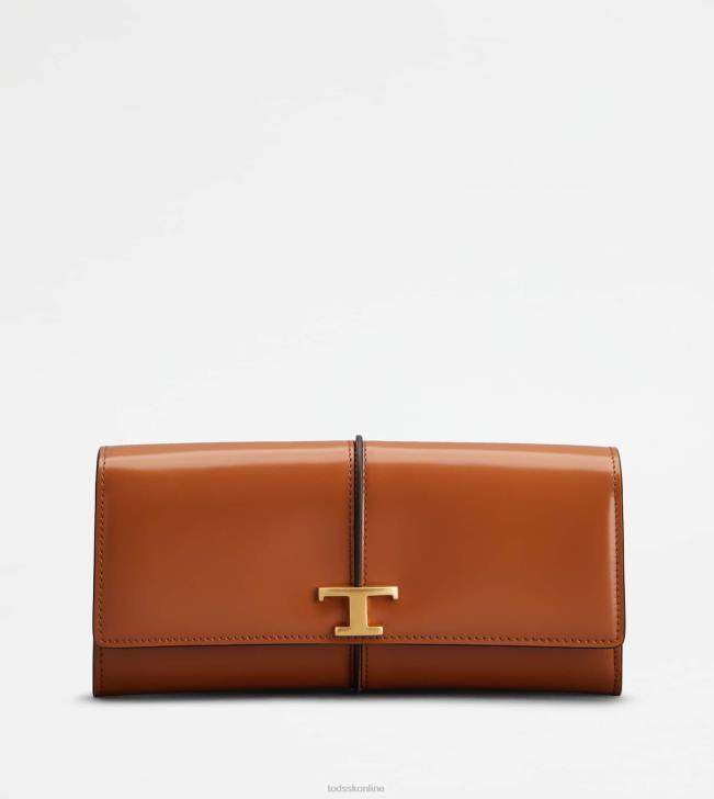Tod's 8NXV493 oranžová ženy t nadčasová peňaženka v koži