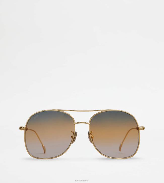 Tod's 8NXV525 zlato ženy slnečné okuliare so stranicou v koži