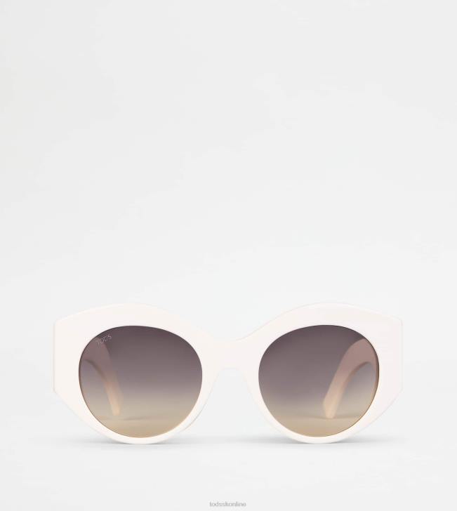 Tod's 8NXV529 biely ženy zaoblené slnečné okuliare