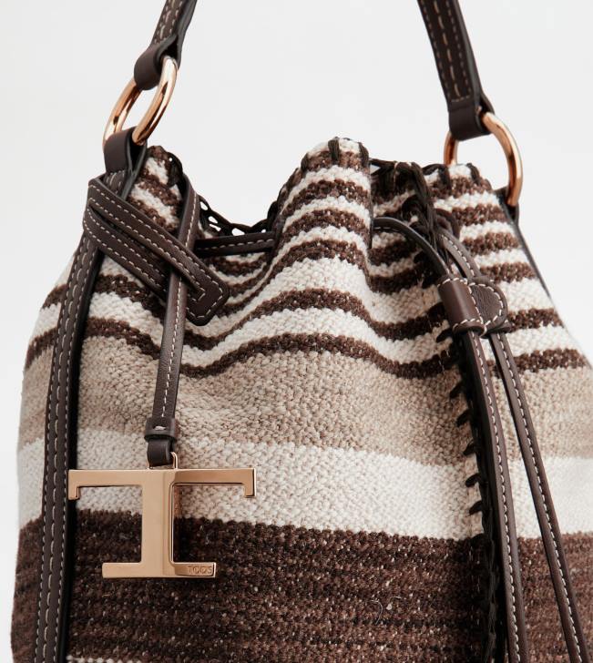 Tod\'s 8NXV436 hnedá ženy malá taška z látky a kože