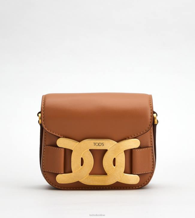 Tod's 8NXV440 hnedá ženy kožená mini crossbody kabelka