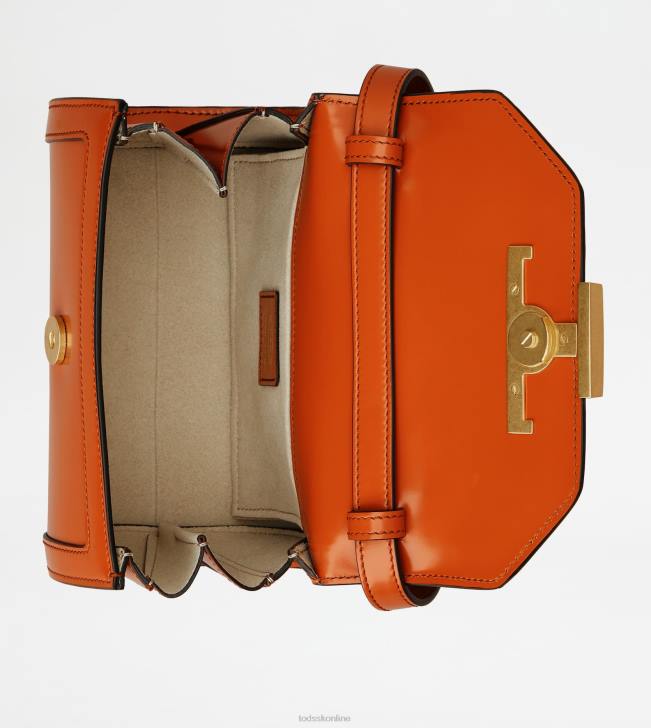Tod\'s 8NXV442 oranžová ženy t nadčasová crossbody kabelka z mikro kože