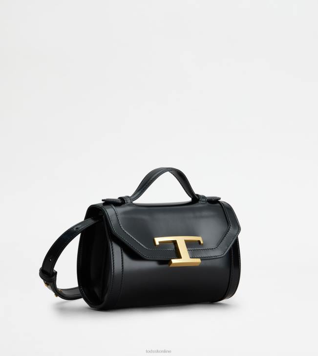 Tod\'s 8NXV443 čierna ženy t nadčasová crossbody kabelka z mikro kože