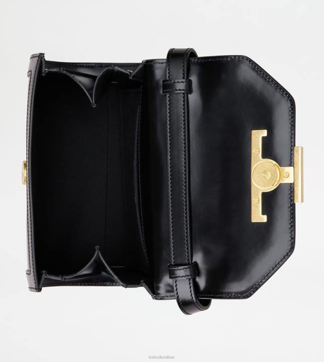 Tod\'s 8NXV443 čierna ženy t nadčasová crossbody kabelka z mikro kože
