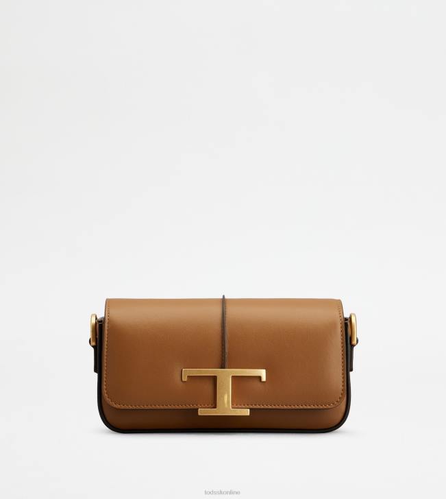 Tod\'s 8NXV444 hnedá ženy t nadčasová crossbody kabelka v koženej mini kabelke